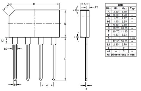 GBL610: 6A GLASS PASSIVATED BRIDGE RECTIFIER (Bridges)