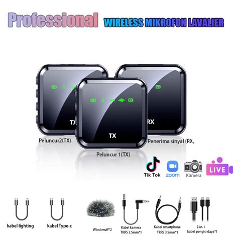 Jual Mic Wireless Clip On Professional Mic Zoom Youtube Vlog Live