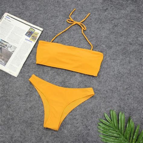 Sexy Bandeau Bikinis Women Push Up Brazilian Bikini Set Bandage