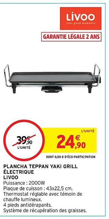 Promo Plancha Teppan Yaki Grill électrique Livoo chez Intermarché Hyper