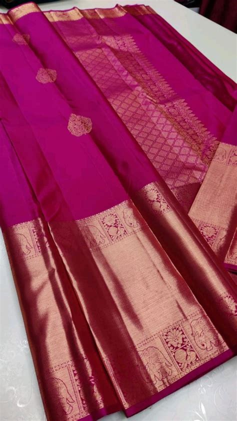 Kanchipuram Handloom Pure Silk Sarees With Copper Jari Collection Silk