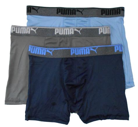 Puma Mens 3 Pack 5003 Navy Large Boxer Brief Underwear Training Fit