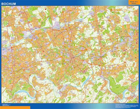 Bochum wall map in Germany | Wall maps of countries of the World