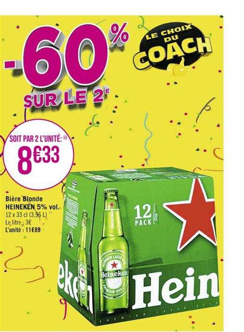 Promo Bière Blonde Heineken 5 Vol chez Supermarchés iCatalogue fr