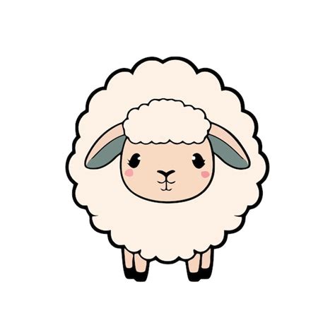 Premium Vector A Cartoon Sheep With A Pink Face