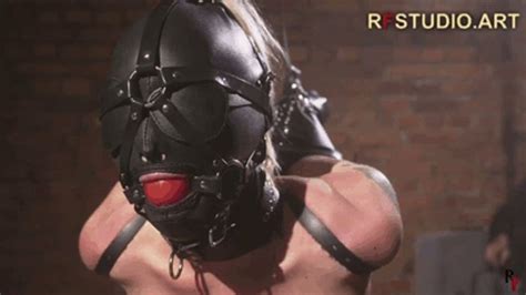Darina Kneeling Strappado Tied Tits Hooded And BallGagged FULL HD