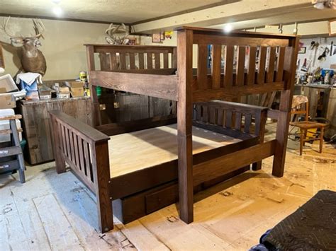 Queen Over Queen Loft Bed Bunk Beds Etsy