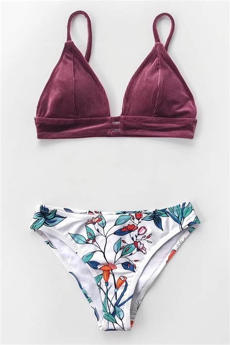 Bikini texturé et floral Cupshe France