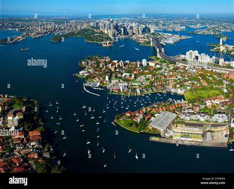 Aerial View Sydney Harbour Australia Stock Photo Alamy