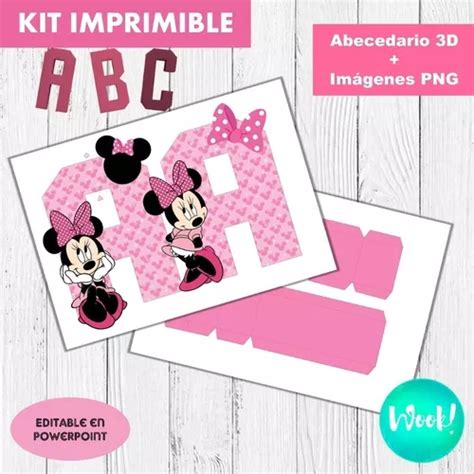 Kit Imprimible Letras D Corp Reas Editables Minnie Mouse Cuotas Sin