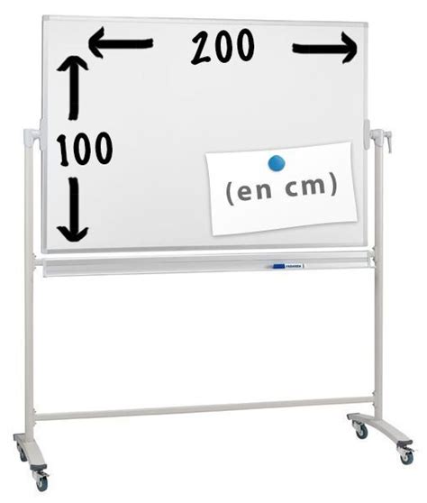 Tableau velleda Blanc Magnétique Mobile 200 cm x 100 cm