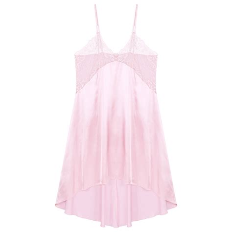 Herren Sexy Spitze Satin Kleid Crossdresser Sissy Gay Nachtkleid Unterwäsche eBay