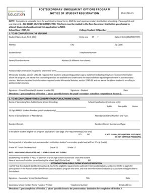 Fillable Online Lsc Pseo Notice Of Student Registration Form Lsc Fax