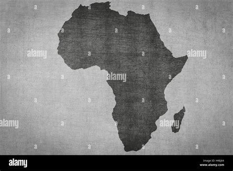 Africa Map On Vintage Textured Background Continent Silhouette Stock
