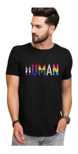 Camisa Gay Lgbt Arcoiris Pride Orgullo Human Negra Meses Sin Intereses