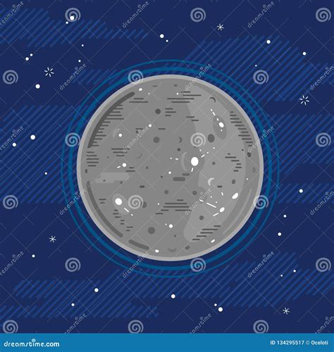 Planet Mercury in Space in Flat Style Stock Vector - Illustration of ...