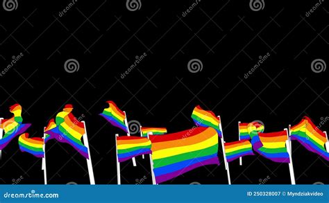 Rainbow Flags Lgbt Waving D Render With Flagpole On Chroma Key Gay Pride Or Lgbt Pride Flag
