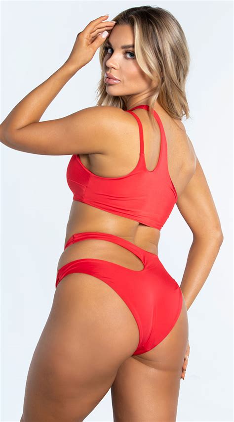 Yandy Double Strapped Bikini Bottom Red Strappy Swim Bottom Yandy