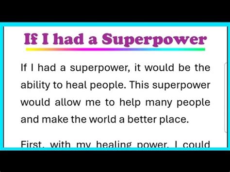 If I Had A Superpower Essay In English By Smile Please World YouTube