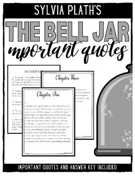 The Bell Jar Important Quotes by Katie is a Teacher | TpT