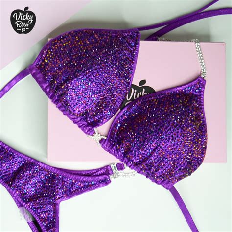 Violet Competition Bikini Purple NPC IFBB Bikini Vicky Ross Fit