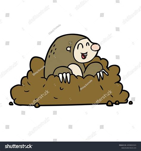 Cartoon Image Naked Mole Rat Which Stock Illustration
