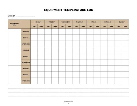 refrigerator temperature log   printable  sheets