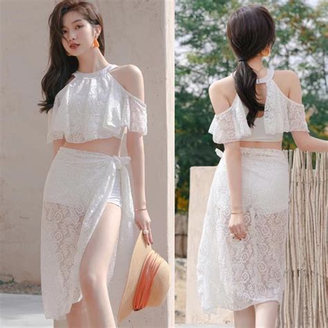 Fairy Style Swimsuit Female Split Bikini Three Piece Set Conservative Slimmer Look Cover