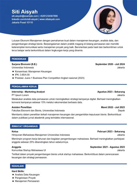 14 Contoh CV Berpengalaman PDF | Contoh CV Tipe Berpengalaman | Buat CV ...