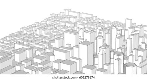 Isometric City Buildings Frame Top View Stock Vector (Royalty Free