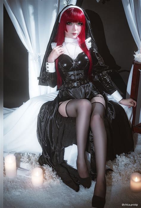 Holy Love Gothic Dark Style Nun Costume Set Gothic Lingerie Outfit