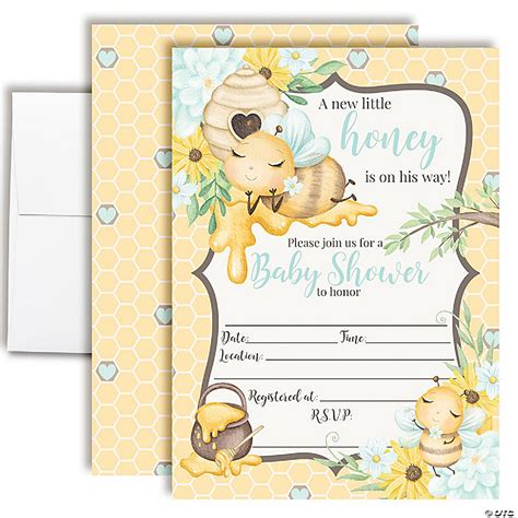 Honey Bee Boy Baby Shower Invitations | Oriental Trading