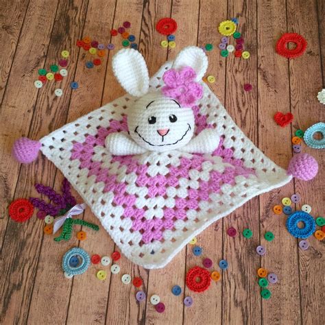 Pattern Crochet Security Blanket Bunny Crochet Lovey Pattern Etsy