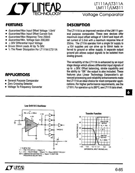LM311 Datasheet PDF ( Pinout ) - Voltage Comparator