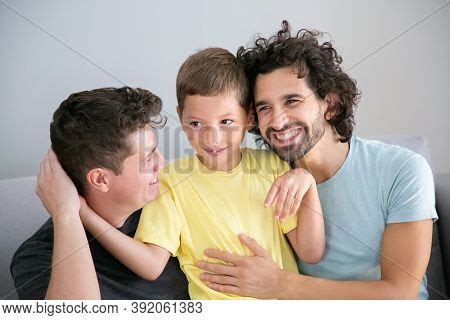 Cheerful Gay Fathers Image Photo Free Trial Bigstock