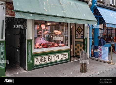 Traditional Butchery Butchery Pork Shop In The Old Town Of