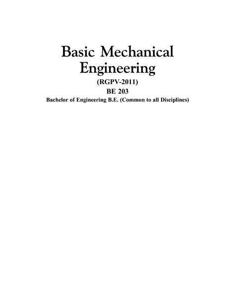 basic mechanical engineering  studocu