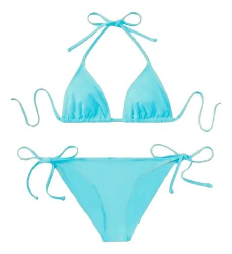 Conjunto Bikini Mallas Piezas Dise O Unicolor Liso Mm Cuotas Sin Inter S