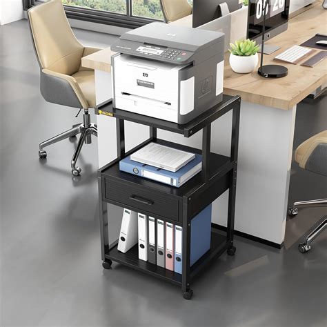 Min Win 3 Tier Printer Stand With Wheels Home Office