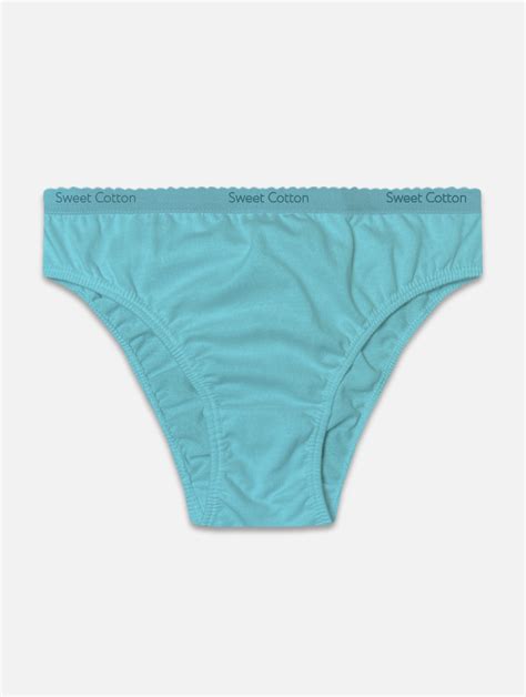 Bikini Jersey Con El Stico Visible Sweet Cotton Turquesa My Underwear