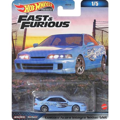Masinuta Hot Wheels Premium Fast Furious Custom Acura Integra Sedan Gsr Albastru
