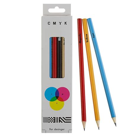 Карандаш простой чернографитный CMYK, художественный заточенный для ...