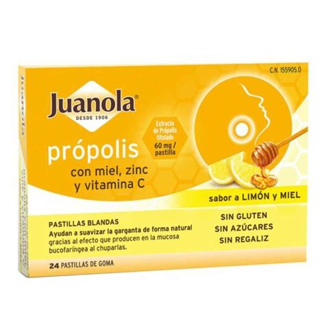 JUANOLA PASTILLAS BLANDAS PROPOLIS SABOR MIEL ZINC Y VIT C 48g