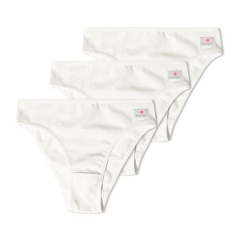 Bikini Alto Sweet Cotton de Algodón con Elastano Pack x Blanco BOSTON Ropa Interior