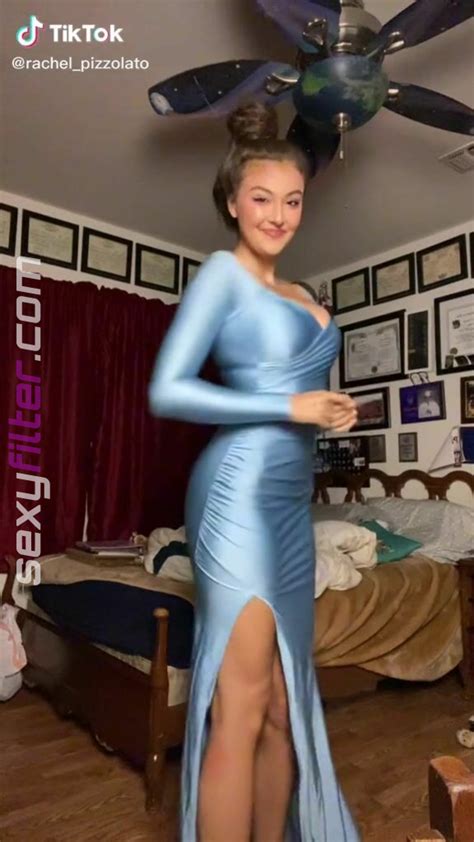 Hot Rachel Pizzolato Shows Cleavage In Blue Dress Sexyfilter