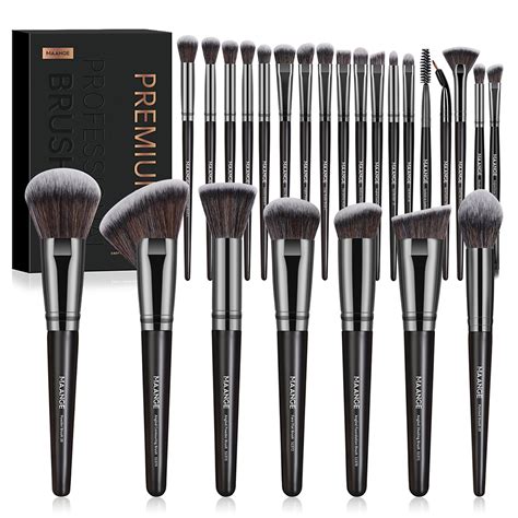 Maange 25pcs Brush Set Makeup Brush Premium Synthetic Concealer Blush