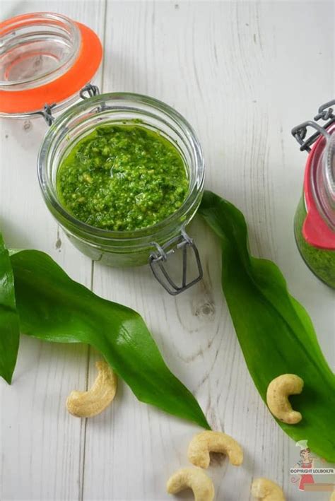 Pesto à l ail des ours et noix de cajou Lolibox Recettes de cuisine