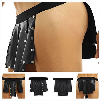 Sexy Men Faux Leather Metal Studded Gladiator Kilt Underwear Skirts Lingerie Ebay