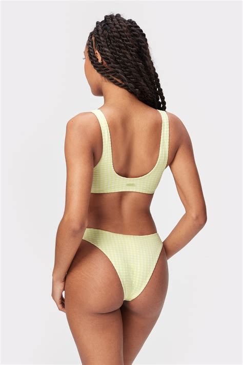 Textured Cheeky Bikini Bottom Light Green I Beach Ready I Stronger