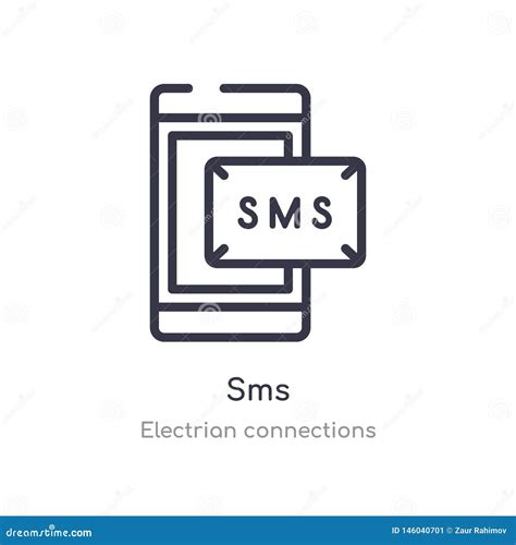 Icono Del Esquema Del SMS L Nea Aislada Ejemplo Del Vector De La